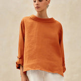 100% Linned Draperet Hals Top HOLLIS