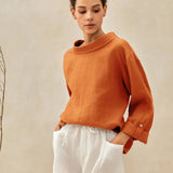 100% Linned Draperet Hals Top HOLLIS
