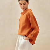 100% Linned Draperet Hals Top HOLLIS