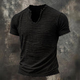 Vintage V-Hals T-Shirt | 100% Bomuld