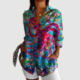 Agnes™ | Bluse med farverigt design