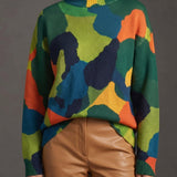Rennick™ | Abstrakt Farve-Block Turtleneck