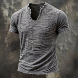 Vintage V-Hals T-Shirt | 100% Bomuld