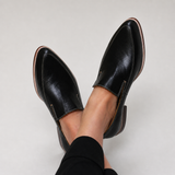 Zofia | Sort loafer med patchwork